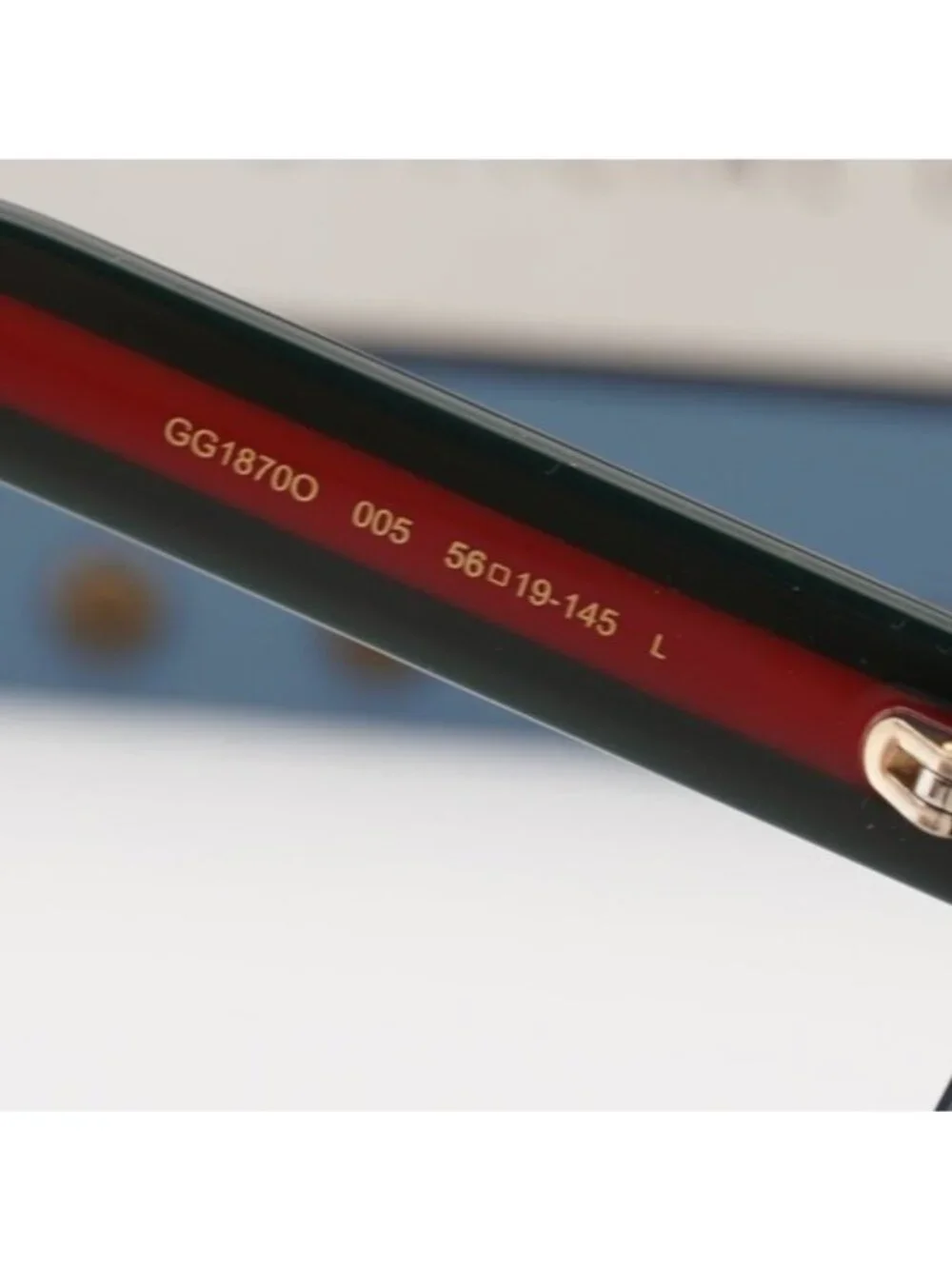 Gucci GG1870O 005 Square Eyeglasses 56mm - Black/Green/Red